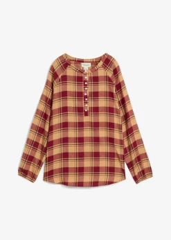 Hot Tunikabluse aus Flanell Damen Bekleidung·Jacken & Mäntel|Blusen & Tuniken