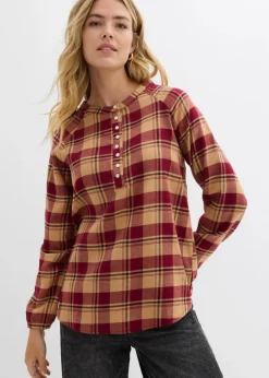 Hot Tunikabluse aus Flanell Damen Bekleidung·Jacken & Mäntel|Blusen & Tuniken