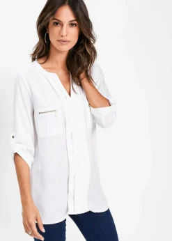 Damen bonprix Bekleidung·Jacken & Mäntel|Nachhaltigere Materialien|Tunikabluse aus fließender Viskose