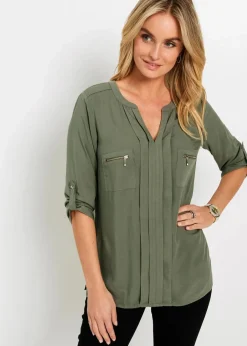 Damen bonprix Blusen & Tuniken|Nachhaltigere Materialien|Tunikabluse aus fließender Viskose