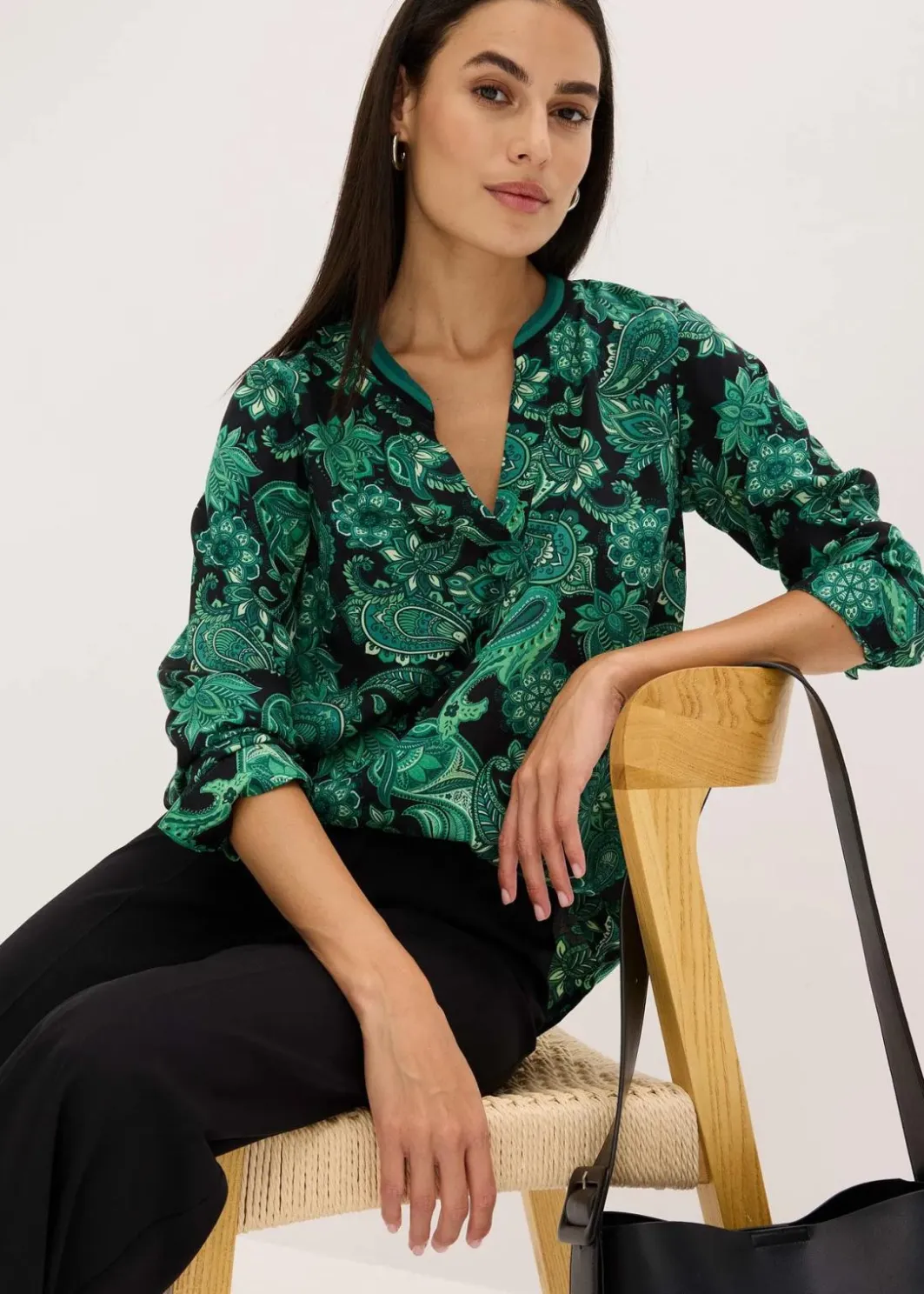 Damen bonprix Blusen & Tuniken|Nachhaltigere Materialien|Tunikabluse aus fließender Viskose