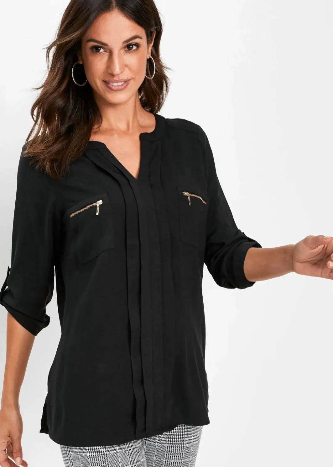 Damen bonprix Blusen & Tuniken|Nachhaltigere Materialien|Tunikabluse aus fließender Viskose
