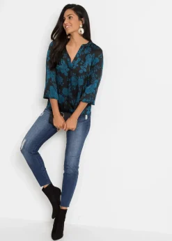 Outlet Tunikabluse aus leichtem Crêpe Damen Bekleidung·Jacken & Mäntel|Blusen & Tuniken