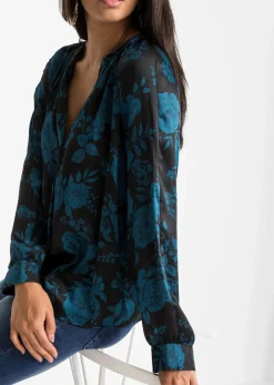 Outlet Tunikabluse aus leichtem Crêpe Damen Bekleidung·Jacken & Mäntel|Blusen & Tuniken