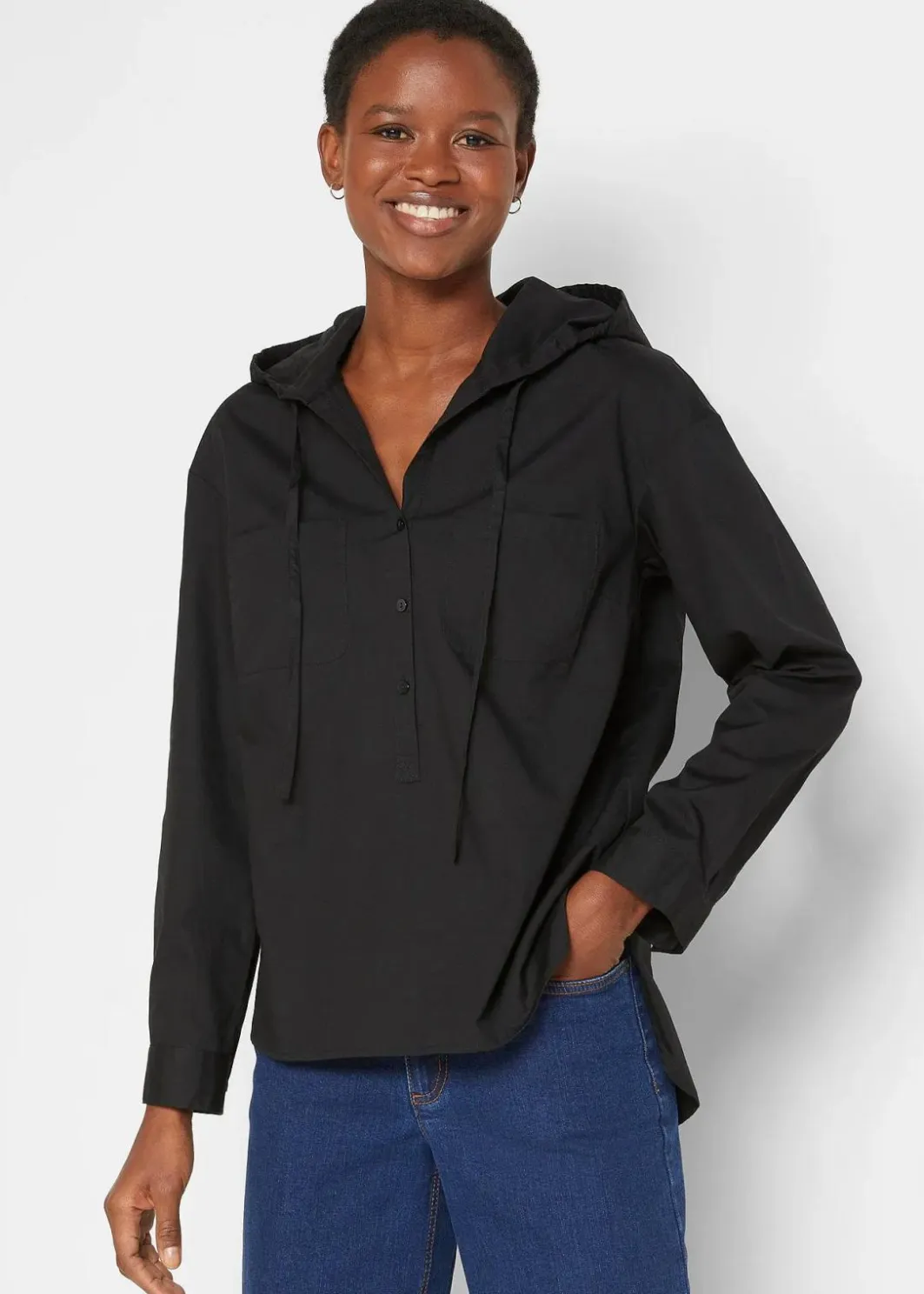 Damen bonprix Nachhaltigere Materialien|Blusen & Tuniken|Tunikabluse aus reiner Bio-Baumwolle