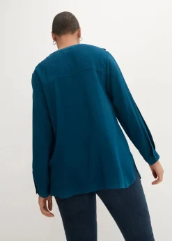 Online Tunikabluse aus softer Viskose Damen Bekleidung·Jacken & Mäntel|Nachhaltigere Materialien