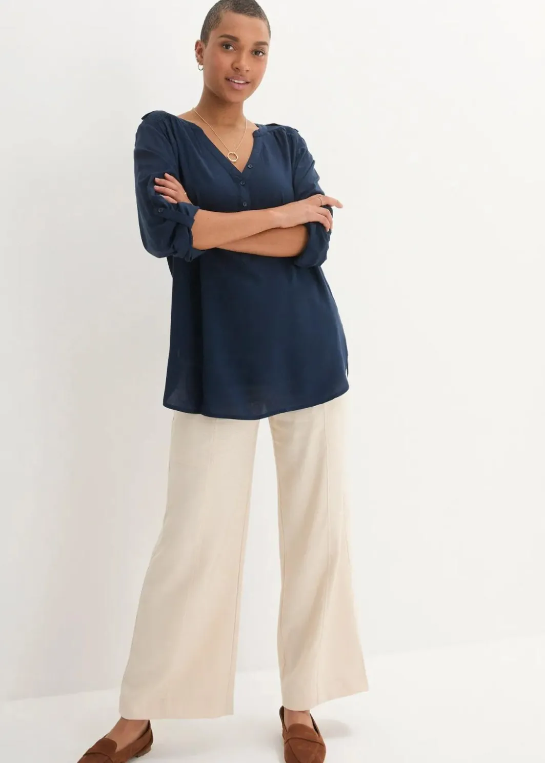 Damen bonprix Blusen & Tuniken|Nachhaltigere Materialien|Tunikabluse aus softer Viskose
