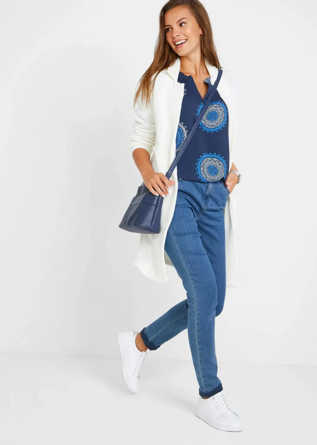 Damen bonprix Blusen & Tuniken|Bekleidung·Jacken & Mäntel|Tunikabluse aus softer Viskose