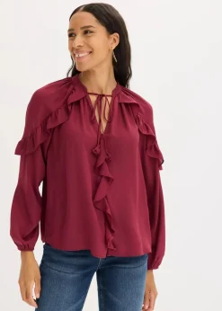 Damen bonprix Bekleidung·Jacken & Mäntel|Blusen & Tuniken|Tunikabluse mit Volants