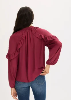 Damen bonprix Bekleidung·Jacken & Mäntel|Blusen & Tuniken|Tunikabluse mit Volants