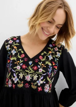 Damen bonprix Kleider|Bekleidung·Pullover & Strickjacken|Tunika-Kleid aus fließender Viskose
