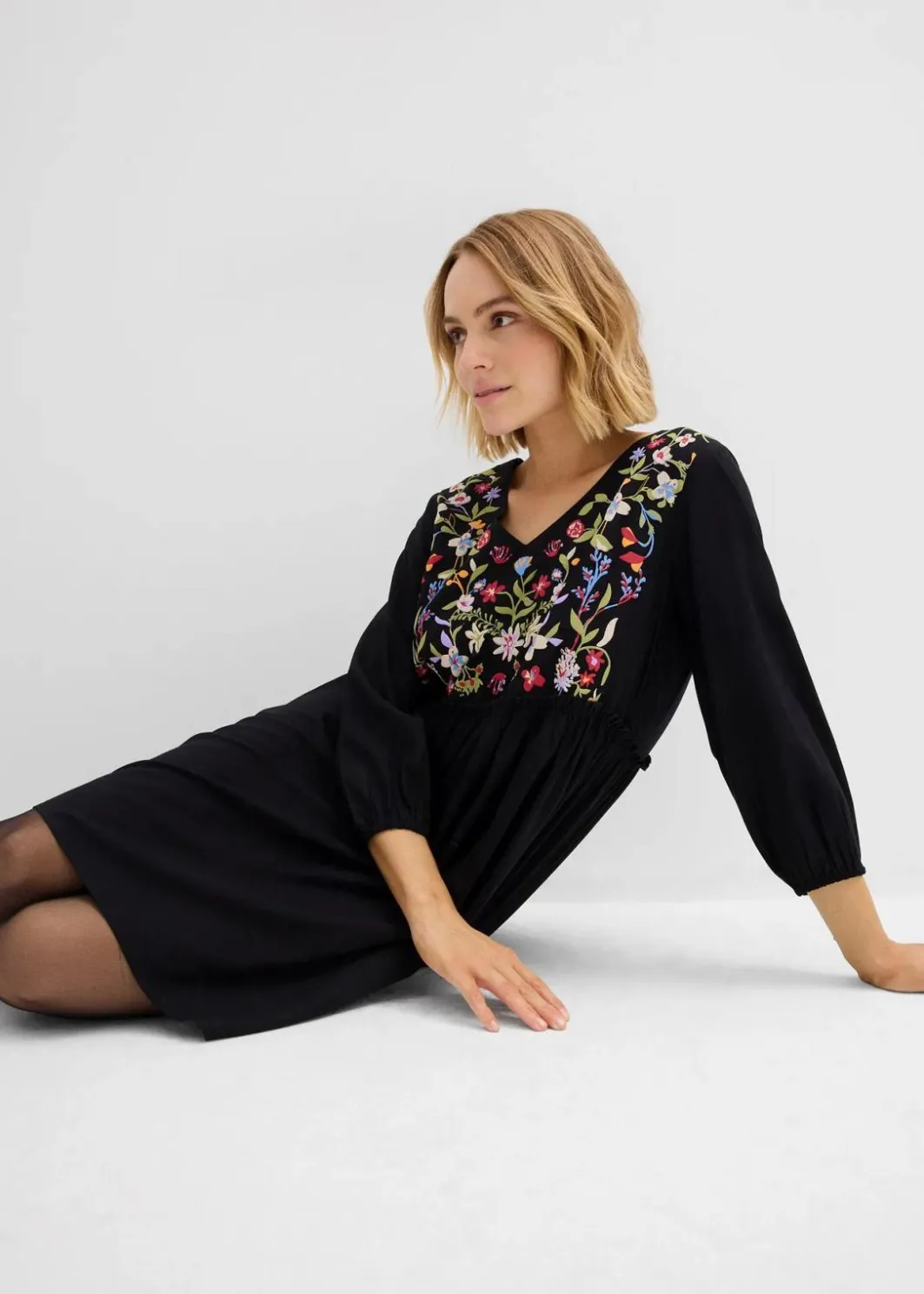 Damen bonprix Kleider|Bekleidung·Pullover & Strickjacken|Tunika-Kleid aus fließender Viskose