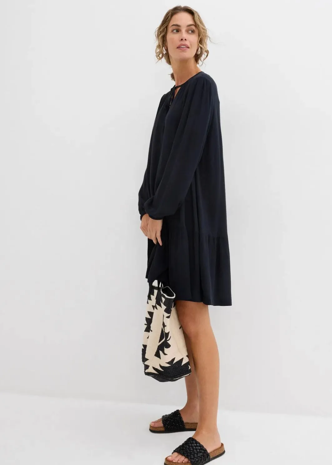 Damen bonprix Bekleidung·Pullover & Strickjacken|Kleider|Tunika-Kleid aus fließender Viskose