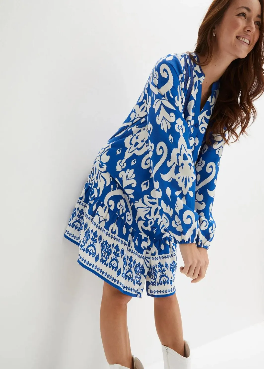 New Tunika-Kleid aus fließender Viskose Damen Nachhaltigere Materialien|Kleider