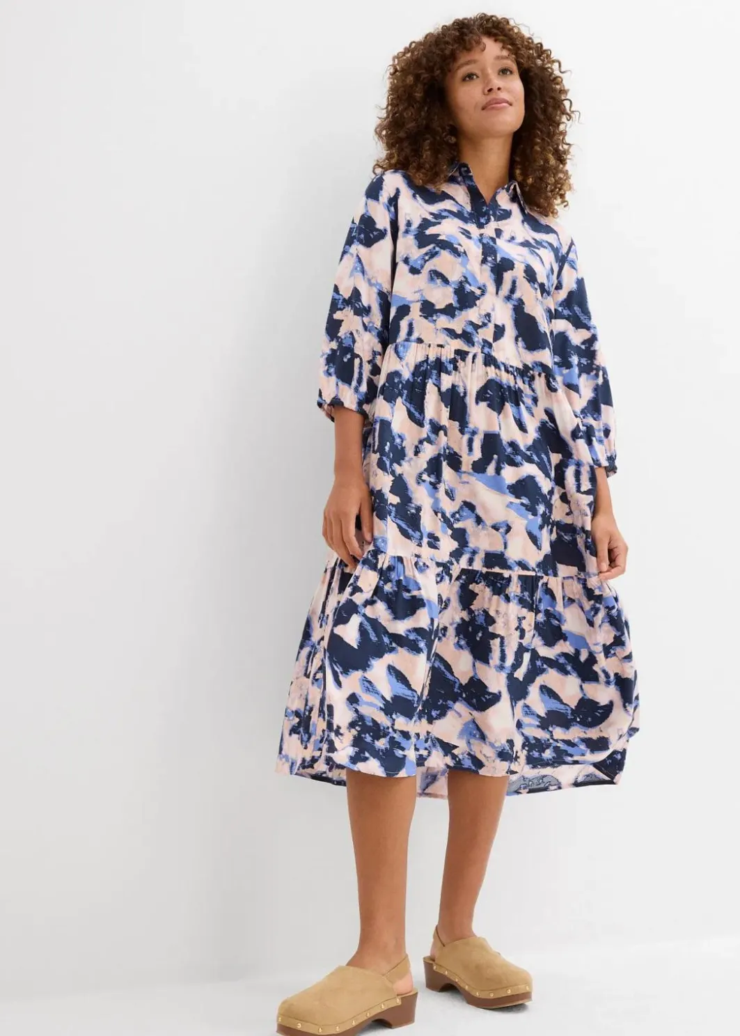 Damen bonprix Bekleidung·Pullover & Strickjacken|Zweiteiler & Sets|Tunika-Kleid aus fließender Viskose