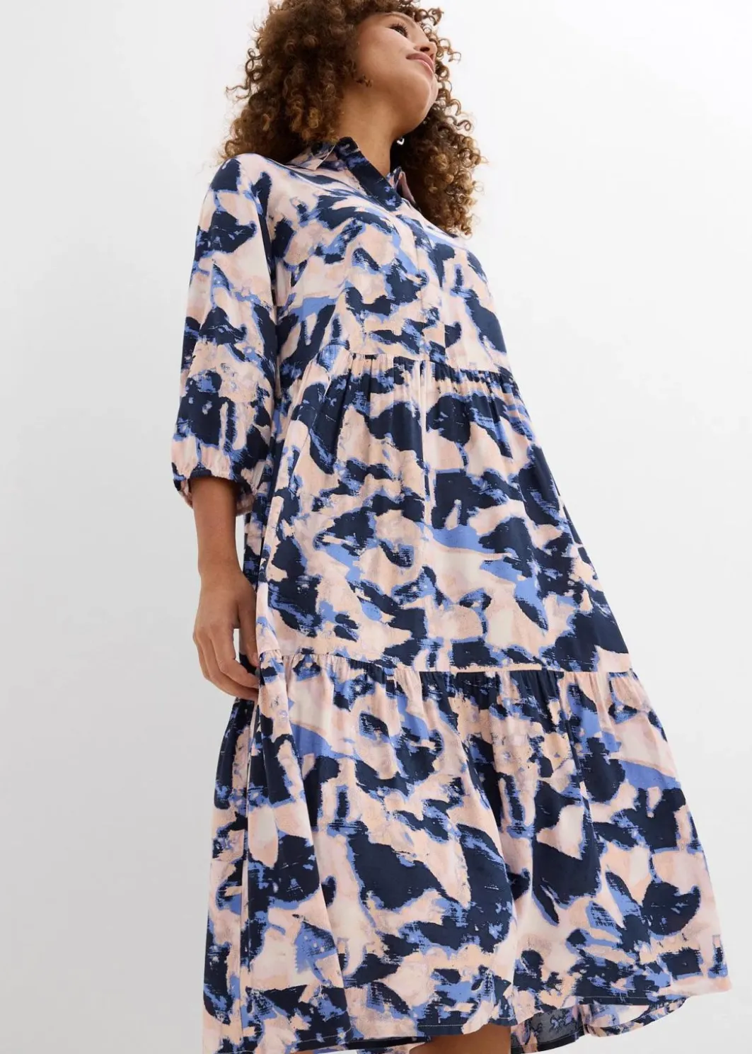 Damen bonprix Bekleidung·Pullover & Strickjacken|Zweiteiler & Sets|Tunika-Kleid aus fließender Viskose