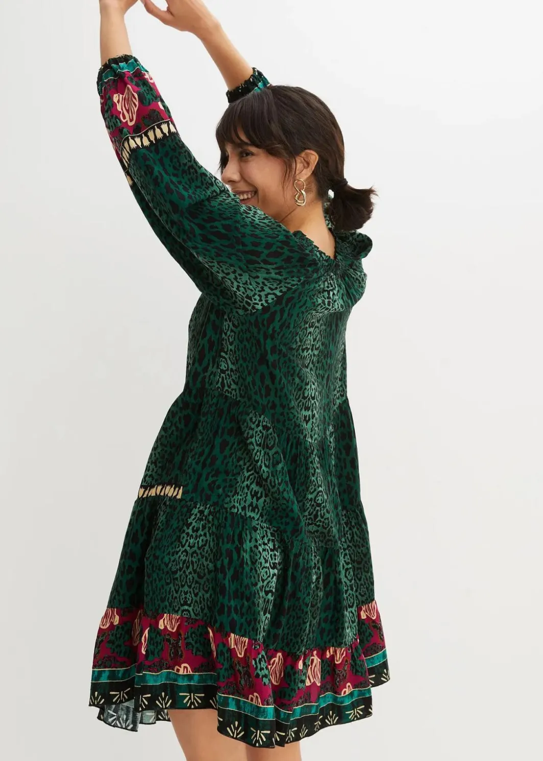 Damen bonprix Bekleidung·Pullover & Strickjacken|Nachhaltigere Materialien|Tunika-Kleid aus fließender Viskose