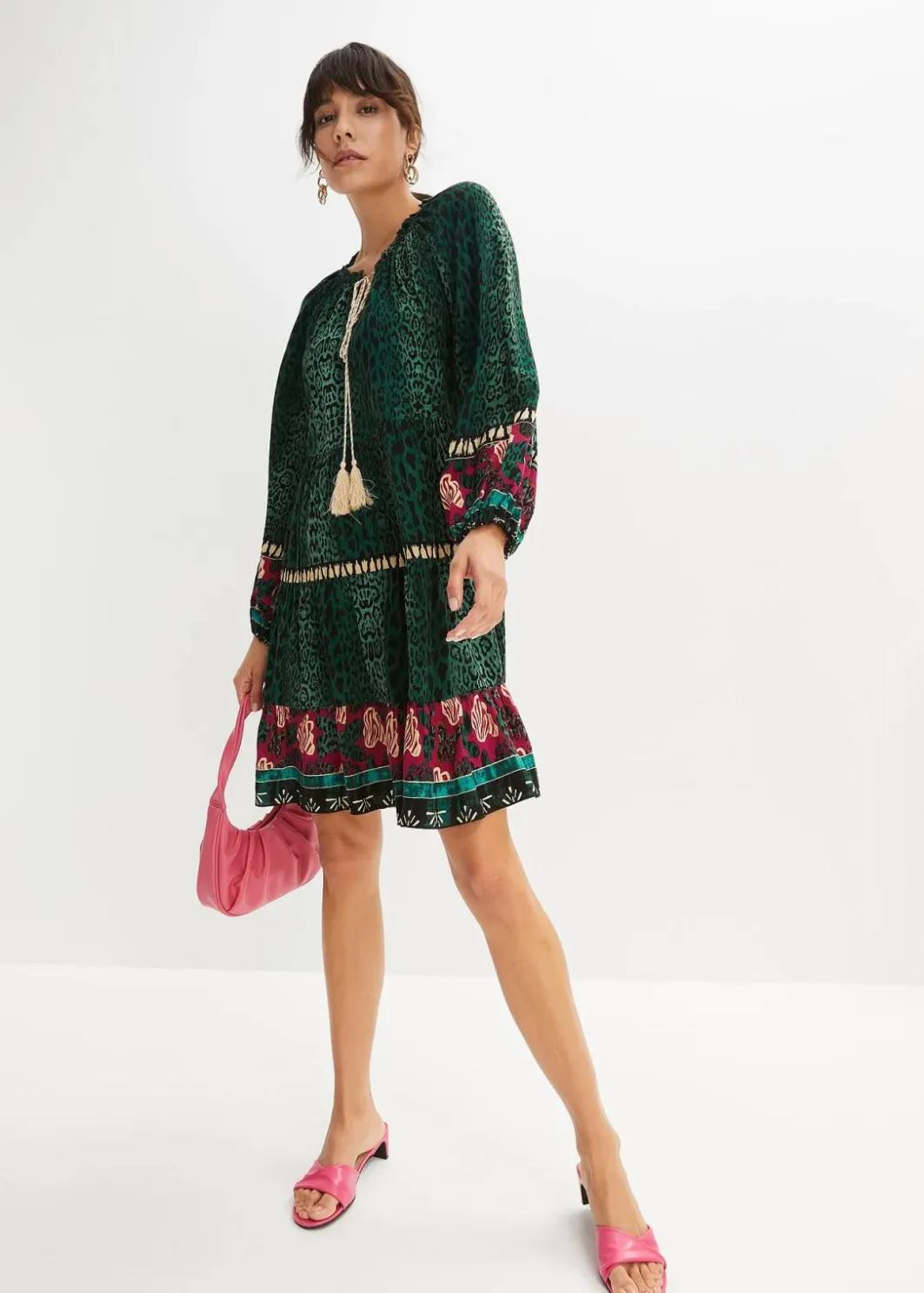 Damen bonprix Bekleidung·Pullover & Strickjacken|Nachhaltigere Materialien|Tunika-Kleid aus fließender Viskose