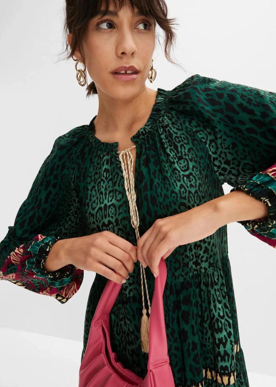 Damen bonprix Bekleidung·Pullover & Strickjacken|Nachhaltigere Materialien|Tunika-Kleid aus fließender Viskose