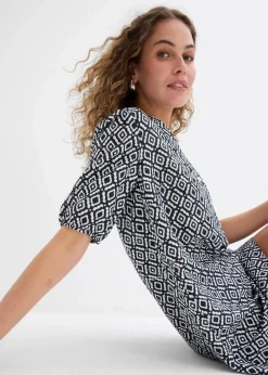 Damen bonprix Kleider|Bekleidung·Pullover & Strickjacken|Tunika-Kleid aus fließender Viskose