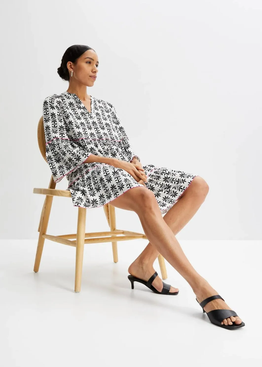 Damen bonprix Bekleidung·Pullover & Strickjacken|Kleider|Tunika-Kleid aus fließender Viskose