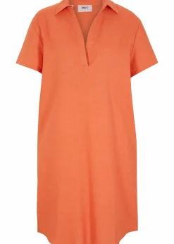 Sale Tunika-Kleid aus leichtem Leinen-Mix Damen Bekleidung·Jacken & Mäntel|Blusen & Tuniken