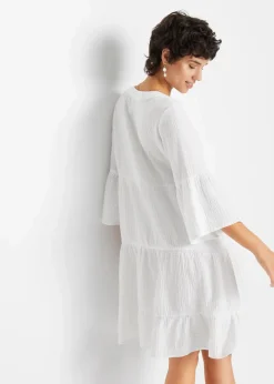 Damen bonprix Kleider|Bekleidung·Pullover & Strickjacken|Tunika-Kleid aus reiner Baumwolle