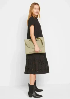 New Tunika-Kleid aus reiner Baumwolle mit Lochstickerei Damen Bekleidung·Pullover & Strickjacken|Kleider