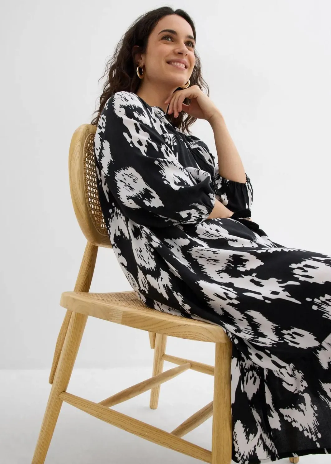 Damen bonprix Bekleidung·Pullover & Strickjacken|Zweiteiler & Sets|Tunika-Kleid aus reiner Viskose