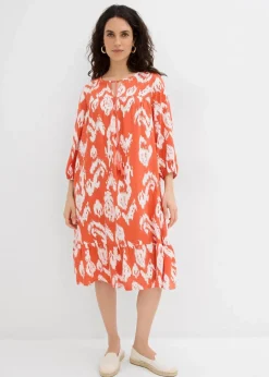Damen bonprix Kleider|Zweiteiler & Sets|Tunika-Kleid aus reiner Viskose