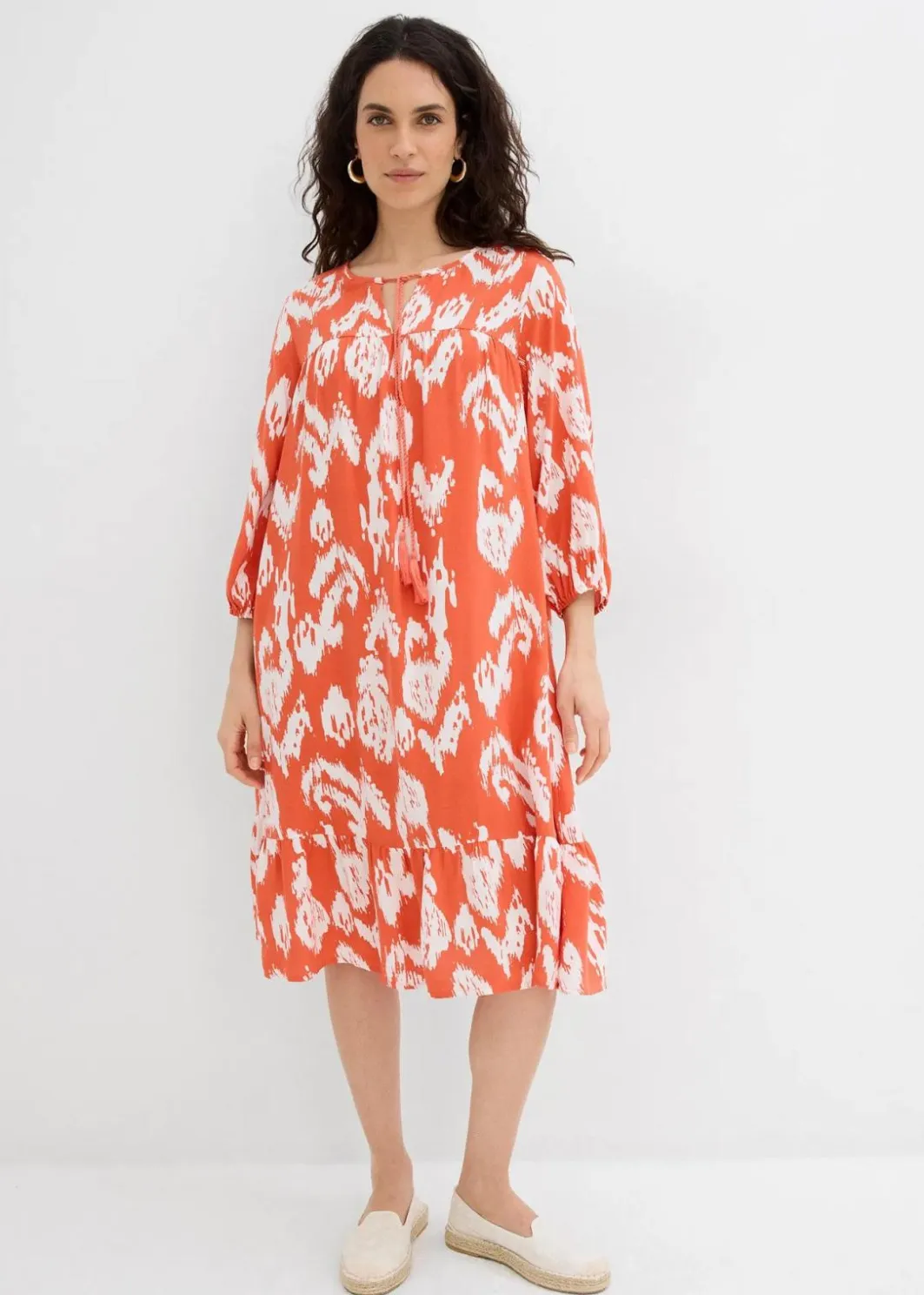 Damen bonprix Kleider|Zweiteiler & Sets|Tunika-Kleid aus reiner Viskose