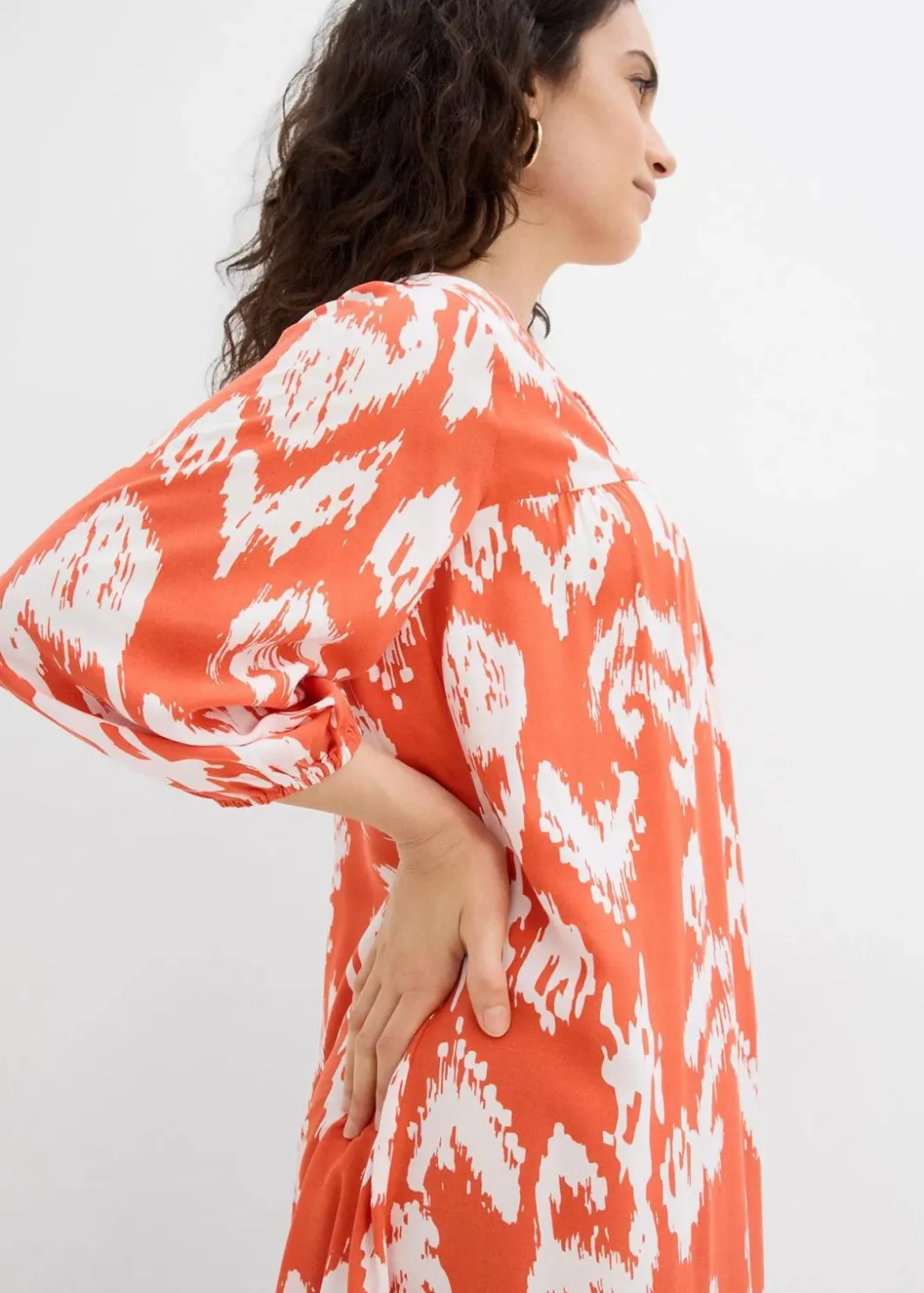 Damen bonprix Kleider|Zweiteiler & Sets|Tunika-Kleid aus reiner Viskose