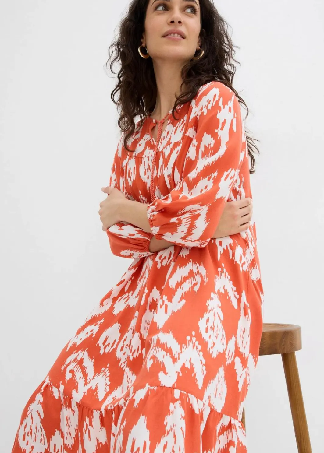 Damen bonprix Kleider|Zweiteiler & Sets|Tunika-Kleid aus reiner Viskose