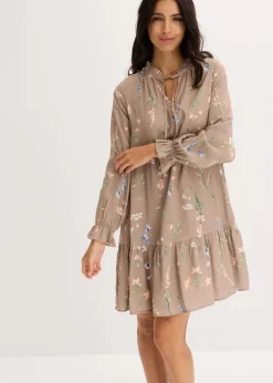 New Tunika-Kleid aus reiner Viskose Damen Kleider|Bekleidung·Pullover & Strickjacken