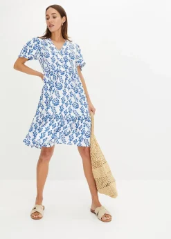Damen bonprix Bekleidung·Pullover & Strickjacken|Kleider|Tunika-Kleid aus reiner Viskose