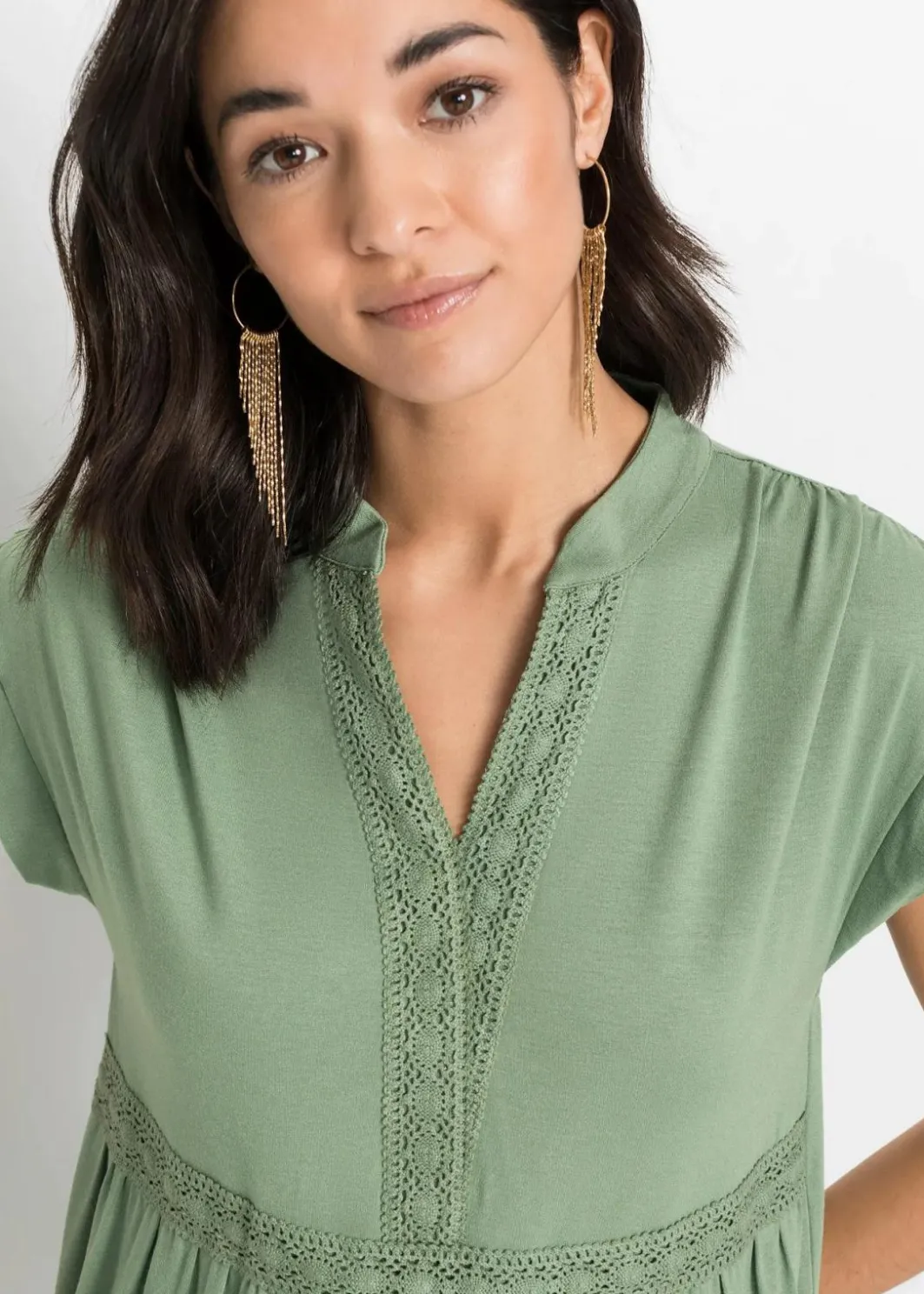 Damen bonprix Bekleidung·Pullover & Strickjacken|Kleider|Tunika-Kleid aus softem Viskose-Mix