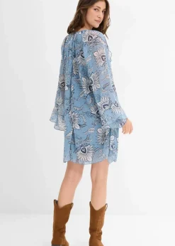Damen bonprix Kleider|Nachhaltigere Materialien|Tunika-Kleid aus strukturiertem Chiffon