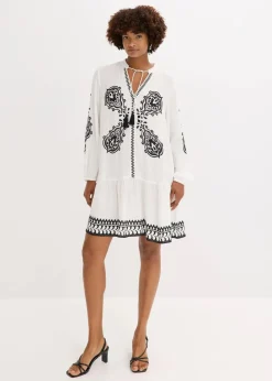 Outlet Tunika-Kleid aus strukturierter Viskose Damen Bekleidung·Pullover & Strickjacken|Kleider