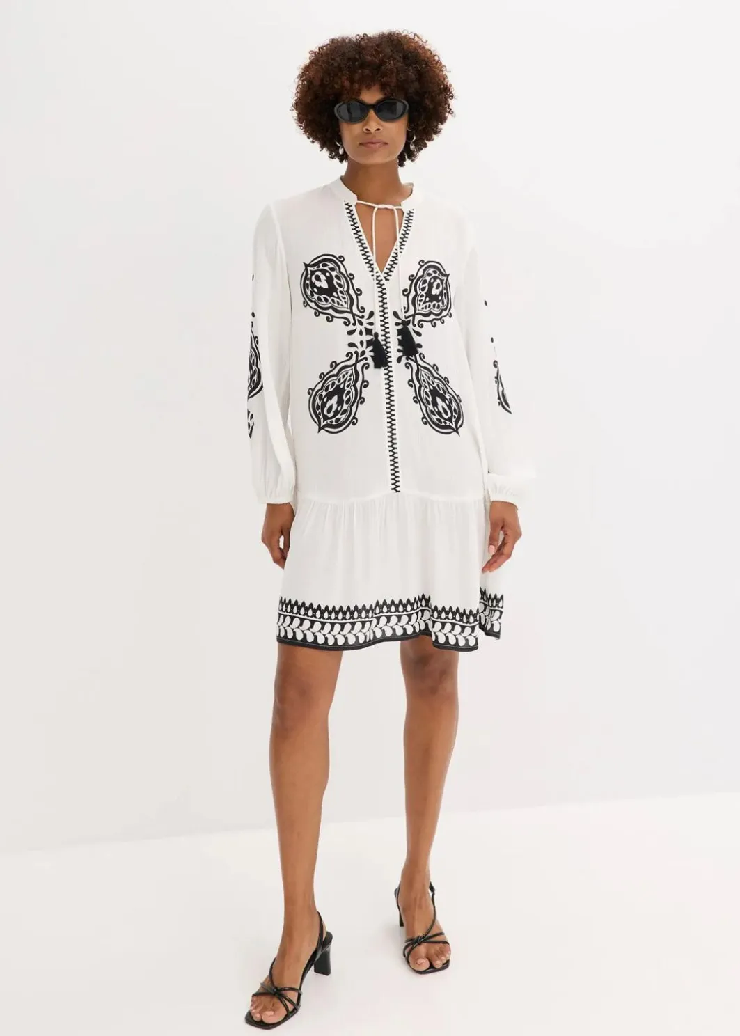 Outlet Tunika-Kleid aus strukturierter Viskose Damen Bekleidung·Pullover & Strickjacken|Kleider