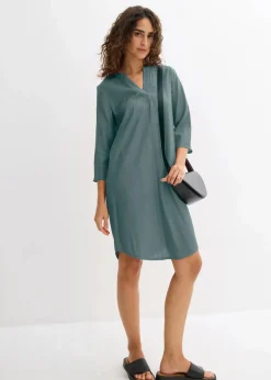 Damen bonprix Bekleidung·Pullover & Strickjacken|Tunika-Kleid aus Viskose-Mix mit Struktur Effekt