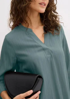 Damen bonprix Bekleidung·Pullover & Strickjacken|Tunika-Kleid aus Viskose-Mix mit Struktur Effekt