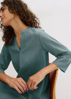 Damen bonprix Bekleidung·Pullover & Strickjacken|Tunika-Kleid aus Viskose-Mix mit Struktur Effekt