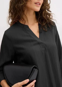 Damen bonprix Bekleidung·Pullover & Strickjacken|Tunika-Kleid aus Viskose-Mix mit Struktur Effekt