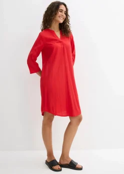 Sale Tunika-Kleid aus Viskose-Mix mit Struktur Effekt Damen Bekleidung·Pullover & Strickjacken