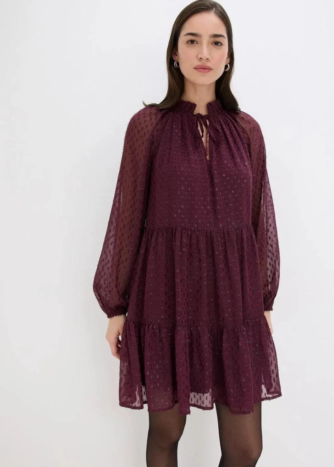 Hot Tunika-Kleid mit Glitzereffekt Damen Kleider|Bekleidung·Pullover & Strickjacken
