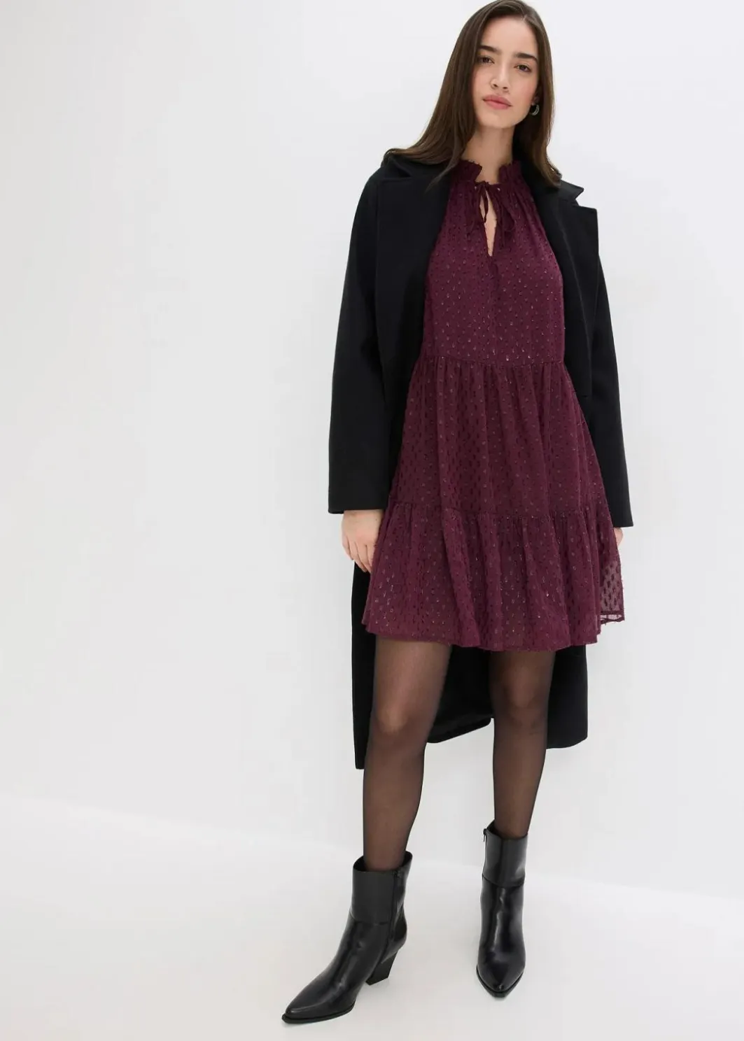 Hot Tunika-Kleid mit Glitzereffekt Damen Kleider|Bekleidung·Pullover & Strickjacken