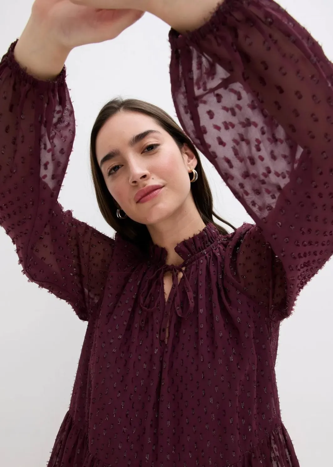 Hot Tunika-Kleid mit Glitzereffekt Damen Kleider|Bekleidung·Pullover & Strickjacken