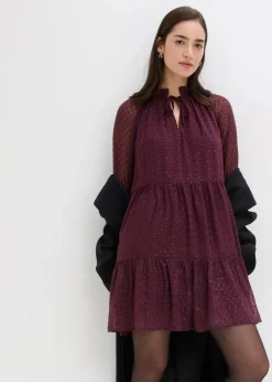 Hot Tunika-Kleid mit Glitzereffekt Damen Kleider|Bekleidung·Pullover & Strickjacken