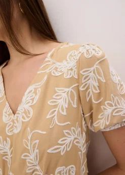 Tunika-Kleid mit Stickerei aus fließender Viskose Damen Bekleidung·Pullover & Strickjacken|Kleider