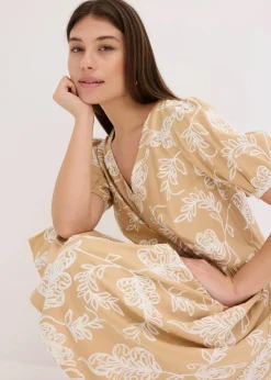 Tunika-Kleid mit Stickerei aus fließender Viskose Damen Bekleidung·Pullover & Strickjacken|Kleider
